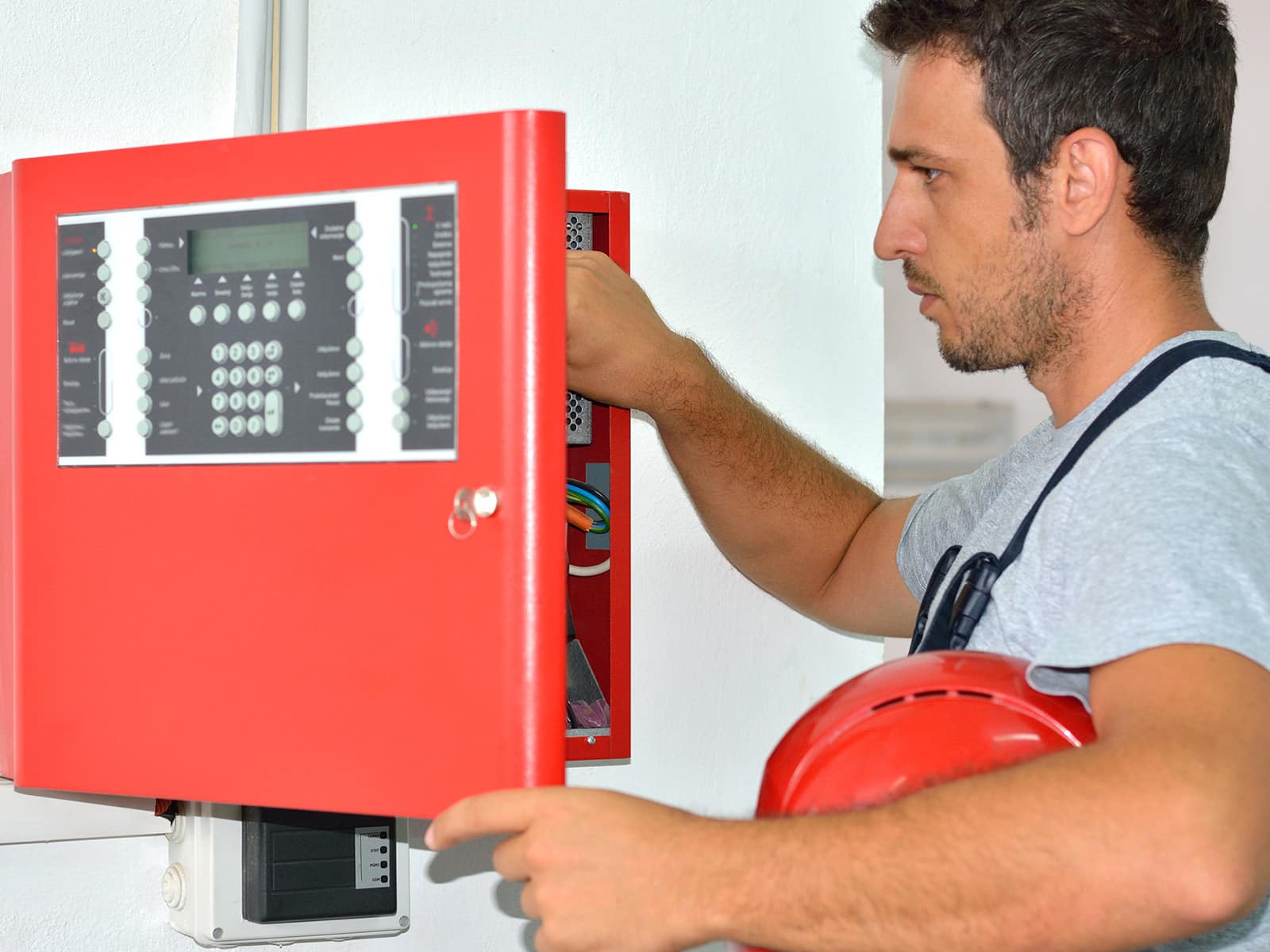 Modern commercial office space requiring fire protection